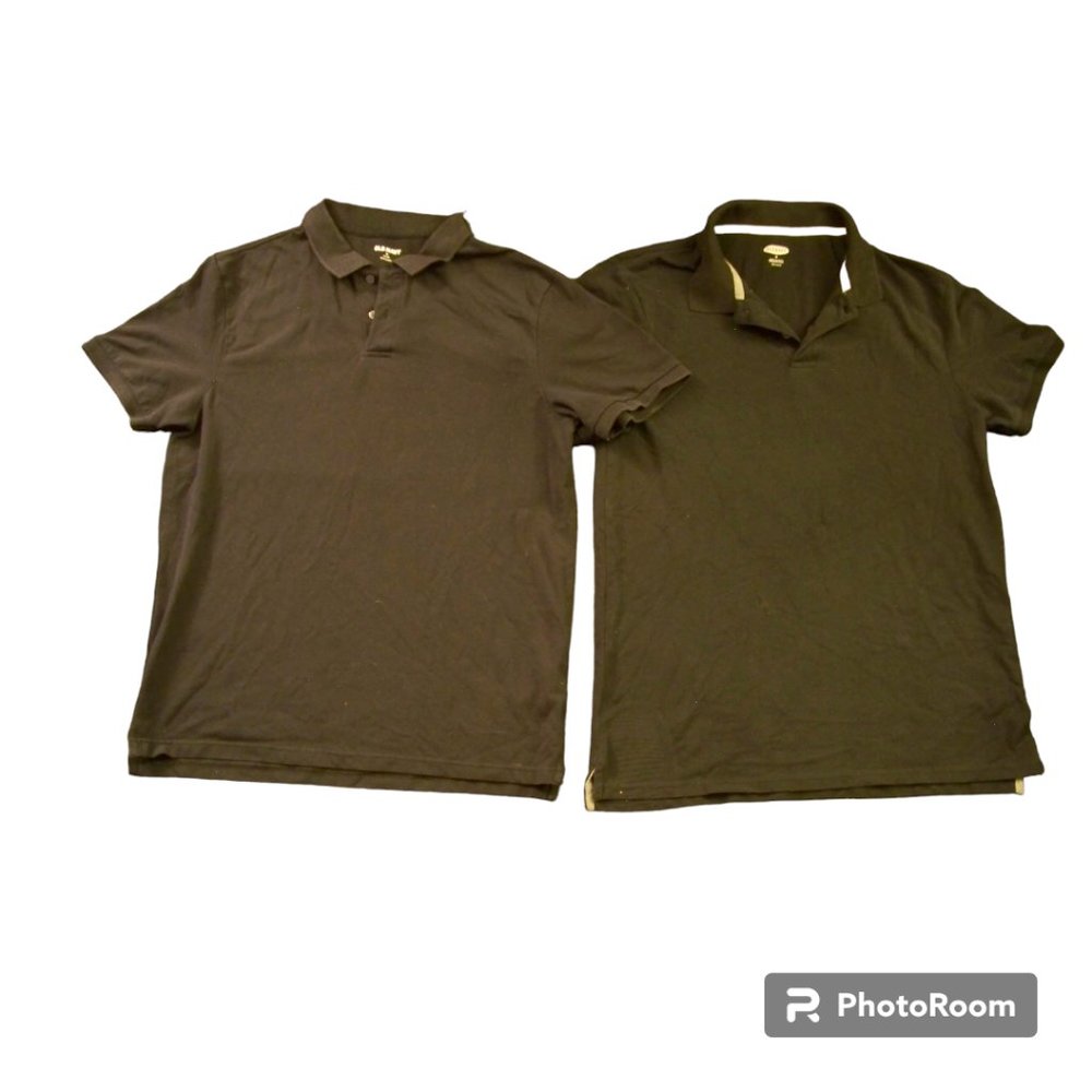 2 Black Mens Old Navy Polo Shirt Size M